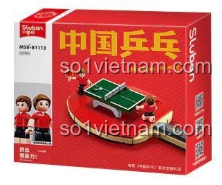 Hộp đồ chơi mô hình Sluban M38-B1113 chủ đề bóng bàn, 315 chi tiết, chất lượng cao.