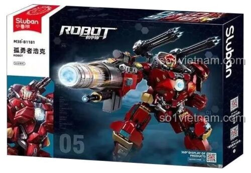 Hộp đồ chơi Sluban M38-B1181 Robot Hulk, bộ lắp ghép người máy Hulk cô đơn, chất lượng cao cho bé trai 8 tuổi.