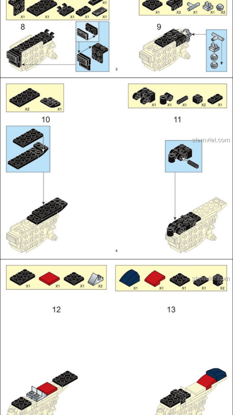 Sách hướng dẫn Sluban 0958 Mô hình xe tô Latte, Hướng dẫn Sluban M38B0958 Xe mô tô Latte, Sách hướng dẫn Sluban M38B0958 Xe mô tô Latte, Hướng dẫn lắp ghép Sluban 958 Xe máy Latte - Sluban - M38-B0958