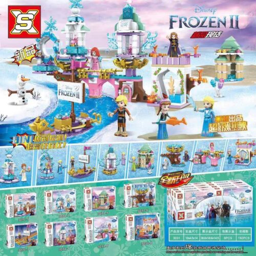 Bộ lắp ghép Frozen 8 trong 1 SX 3031 cho bé gái 6 tuổi, đồ chơi lắp ráp công chúa băng giá giá tốt
