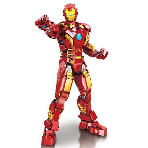 Mô hình Iron Man MK42 SX 4075 giá rẻ, bộ lắp ghép Người Sắt Mark 42 cho bé trai 10 tuổi, với các khớp cử động linh hoạt.