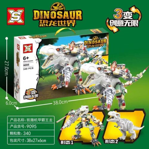 Bộ đồ chơi SX 9095 Khủng long Bạo chúa Cơ giáp, đồ chơi lắp ráp Khủng long Bạo chúa Robot cho bé trai 6 tuổi, giá tốt, biến hình 3 kiểu
