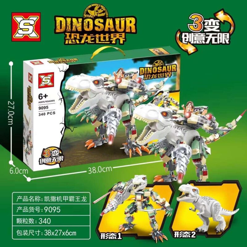 Bộ đồ chơi SX 9095 Khủng long Bạo chúa Cơ giáp, đồ chơi lắp ráp Khủng long Bạo chúa Robot cho bé trai 6 tuổi, giá tốt, biến hình 3 kiểu