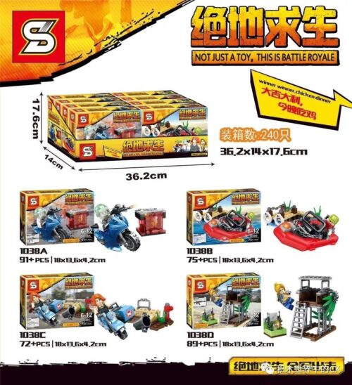 Bộ lắp ráp PUBG SY 1038D 4 cảnh mini sinh tồn, đồ chơi mô hình chiến trường cho bé trai 6 tuổi giá tốt
