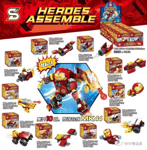 Bộ lắp ghép Người Sắt Anti-Hulkbuster MK44 SY 1098 hộp sản phẩm, đồ chơi lắp ráp cho con trai 6 tuổi, giá tốt