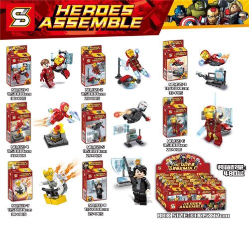 Bộ đồ chơi Người Sắt SY 1121, bộ sưu tập 8 minifigure Người Sắt Avengers, đồ chơi lắp ráp siêu anh hùng cho bé trai 6-12 tuổi, giá tốt