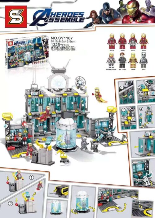 Bộ lắp ghép Căn cứ Người Sắt SY1187, đồ chơi lắp ráp Trụ sở Avengers SY, mô hình Phòng thí nghiệm Iron Man JiaZhi, bộ xếp hình Xưởng chế tạo Người Sắt SY1187, đồ chơi xây dựng Căn cứ Iron Man SY. Đồ chơi chất lượng cao, giá tốt cho bé trai 6 tuổi.