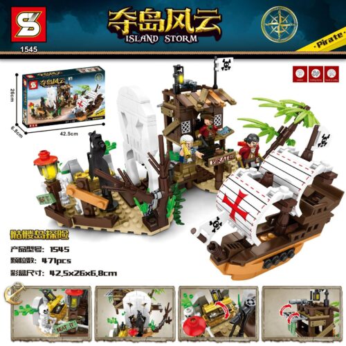 Bộ đồ chơi Đảo Bão Tố SY 1545 Thám Hiểm Đảo Đầu Lâu, đồ chơi lắp ráp cướp biển SY cho bé trai 6 tuổi, giá tốt, chất lượng cao.