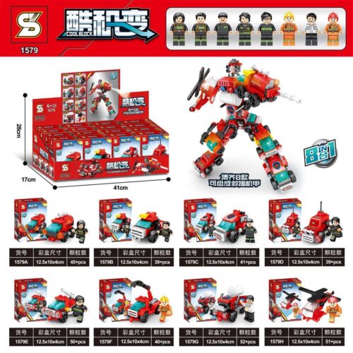 Bộ đồ chơi Robot Biến Hình Cứu Hộ SY 1579, hợp thể thành robot khổng lồ, phù hợp bé trai 6 tuổi, giá tốt.