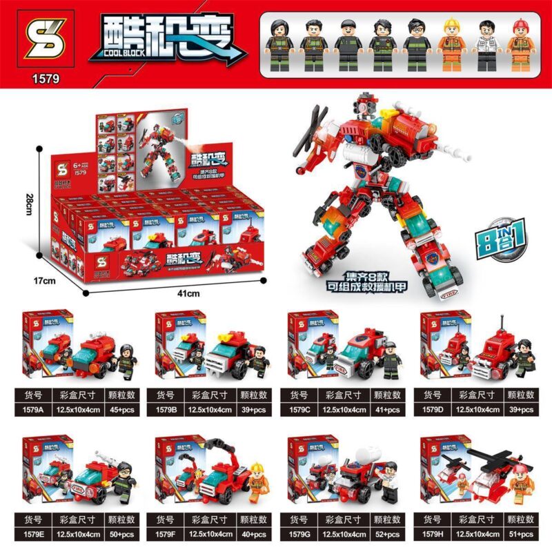 Bộ đồ chơi Robot Biến Hình Cứu Hộ SY 1579, hợp thể thành robot khổng lồ, phù hợp bé trai 6 tuổi, giá tốt.