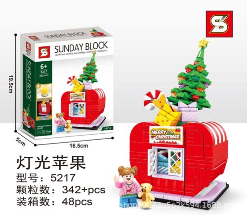 Bộ đồ chơi Ngôi nhà Giáng Sinh SY 5217 với hộp và kích thước rõ ràng, phù hợp bé gái 6 tuổi, giá tốt.