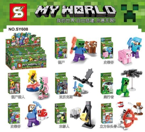 Bộ đồ chơi Minifigure Minecraft SY608 chất lượng cao, 8 nhân vật độc đáo cho bé trai 6-12 tuổi, giá tốt
