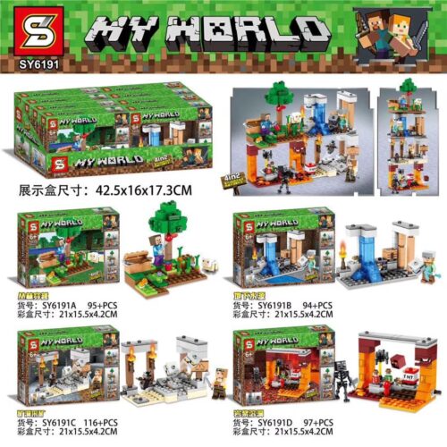 Bộ lắp ráp My World SY6191 4 trong 1 chủ đề Minecraft cho bé 6 tuổi, đồ chơi xếp hình sáng tạo giá tốt