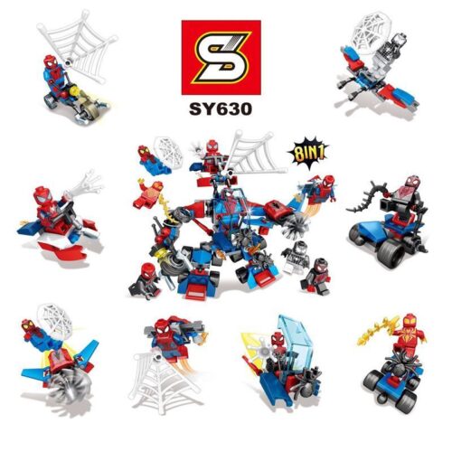 Bộ lắp ráp Người Nhện SY630-3 8 trong 1, đồ chơi mô hình Người Nhện Hợp Thể, phù hợp bé trai 6-12 tuổi, giá tốt