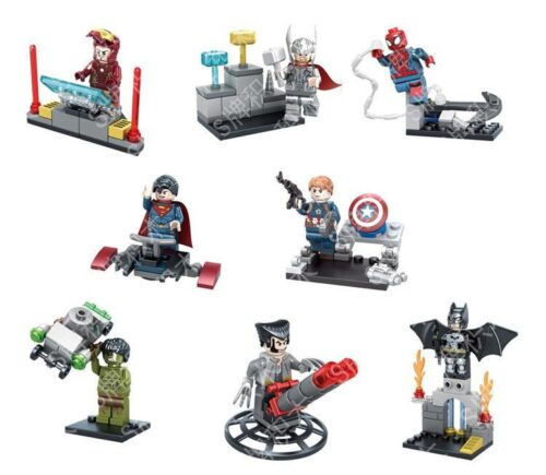 Bộ 8 Minifigure Siêu Anh Hùng SY656-8 chất lượng cao, đồ chơi lắp ráp nhân vật siêu anh hùng cho bé trai 6 tuổi, giá tốt, kèm đế trưng bày.