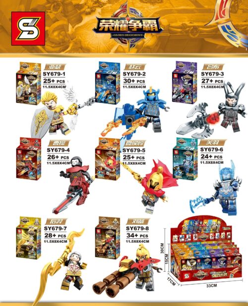 Bộ 8 Minifigure Đấu Trường Vinh Quang SY679, đồ chơi lắp ráp Nhân vật Honor of Kings, bộ sưu tập nhân vật game JIAZHI, đồ chơi mô hình Minifigure Tam Quốc, dành cho con trai 6 tuổi, giá tốt