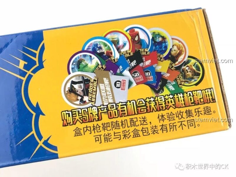 Các túi chi tiết và minifigure chưa lắp ráp của bộ SY 7016.