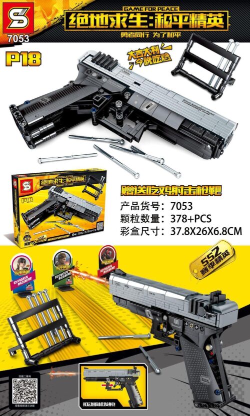 SY 7053 bộ lắp ráp Súng lục Glock 18 Game For Peace bắn đạn nhựa có đèn laser cho bé trai 6 tuổi giá tốt