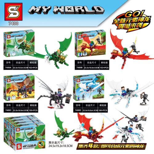 Bộ đồ chơi SY 7400 Rồng Thần Nguyên Tố Minecraft 6+ tuổi, giá tốt, giúp bé trai phát triển tư duy sáng tạo.