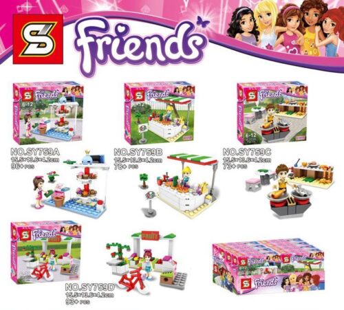 Bộ đồ chơi lắp ráp SY759 Cửa hàng ăn vặt Friends 4 trong 1 cho bé gái 6-12 tuổi, chất lượng cao, giá tốt