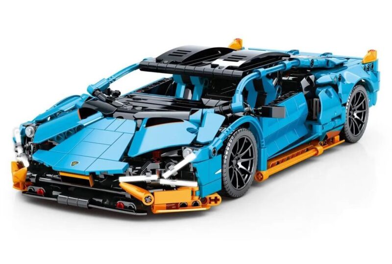 SY 8618 Lamborghini Sián FKP 37 Tương thích LEGO® Technic Bộ đồ chơi xe thể thao màu xanh dương