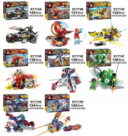 Bộ đồ chơi lắp ráp SY994A Siêu Anh Hùng Heroes Assemble kèm 8 minifigure và phương tiện chiến đấu, phù hợp bé trai 6 tuổi, giá tốt.
