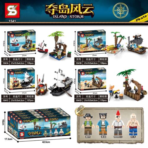 Bộ lắp ghép Đảo Bão Tố Jia Zhi SY Block 1541 Thuyền Hải Tặc và Quán Rượu cho bé trai 6 tuổi, đồ chơi mô hình cướp biển giá tốt.