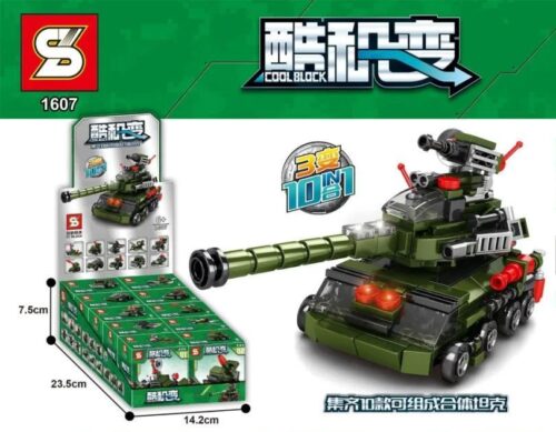 Bộ lắp ghép SY JiaZhi 1607 Xe Tăng Hợp Thể 10 Kiểu cho bé trai 6 tuổi, mô hình quân sự giá tốt, chất lượng cao