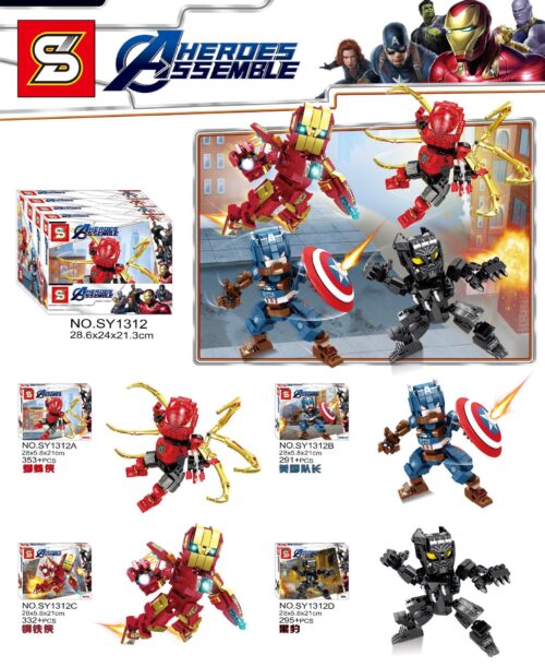 Bộ lắp ráp SY SY1312A Figure Người Nhện Giáp Sắt, đồ chơi mô hình Iron Spider cho bé trai 6 tuổi giá tốt.