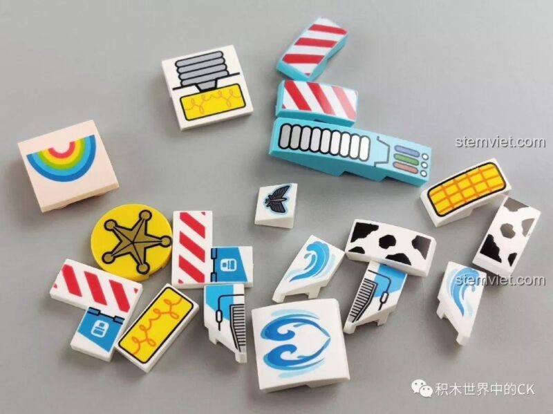 Các mảnh ghép được in họa tiết sắc nét của bộ đồ chơi SY SY1448, không cần dán sticker.