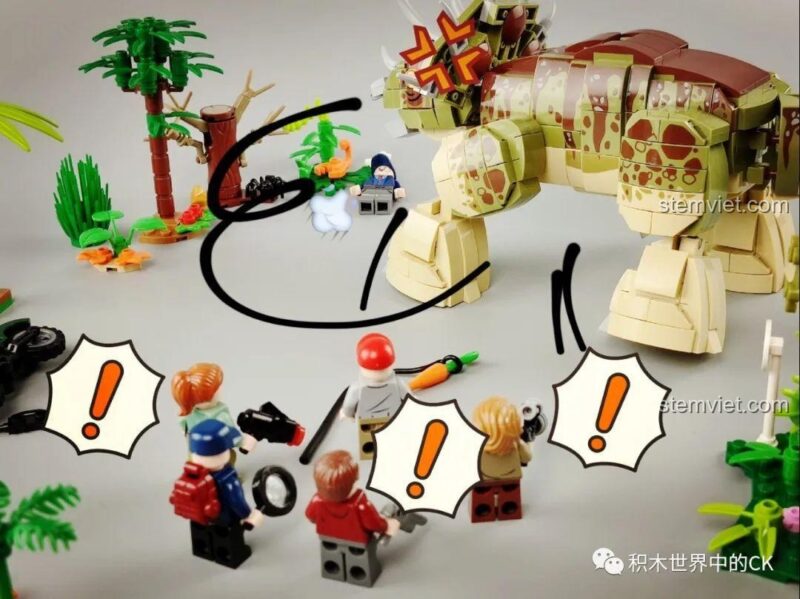 Cảnh hỗn loạn khi khủng long tấn công nhóm thám hiểm.