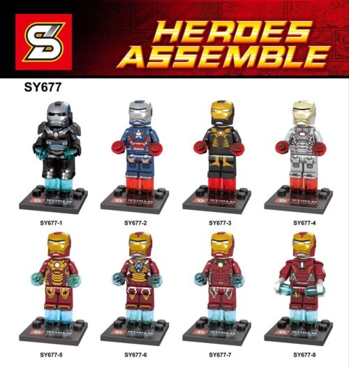 Bộ đồ chơi Minifigure Người Sắt SY677, đồ chơi lắp ghép Chiến Binh Yêu Nước SY677-7, set đồ chơi Iron Man 677, bộ lắp ghép War Machine SY, minifigure Người Sắt SY677, minifigure Chiến Binh Yêu Nước SY677 7, minifigure Iron Man SY, minifigure War Machine 677, SY677 Bộ đồ chơi Minifigure, SY Minifigure Iron Man, SY677 Đồ chơi lắp ghép, SY677-7 Minifigure Người Sắt, đồ chơi mô hình 677, minifigure MK46 SY, minifigure MK1 SY677. Bộ sưu tập 8 minifigure siêu anh hùng Iron Man và War Machine/Patriot từ SY, chất liệu nhựa ABS cao cấp, phù hợp cho bé trai 6 tuổi trở lên, giá tốt.