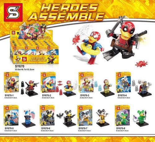 SY670 Deadpool và Spider-Man bộ đồ chơi minifigure