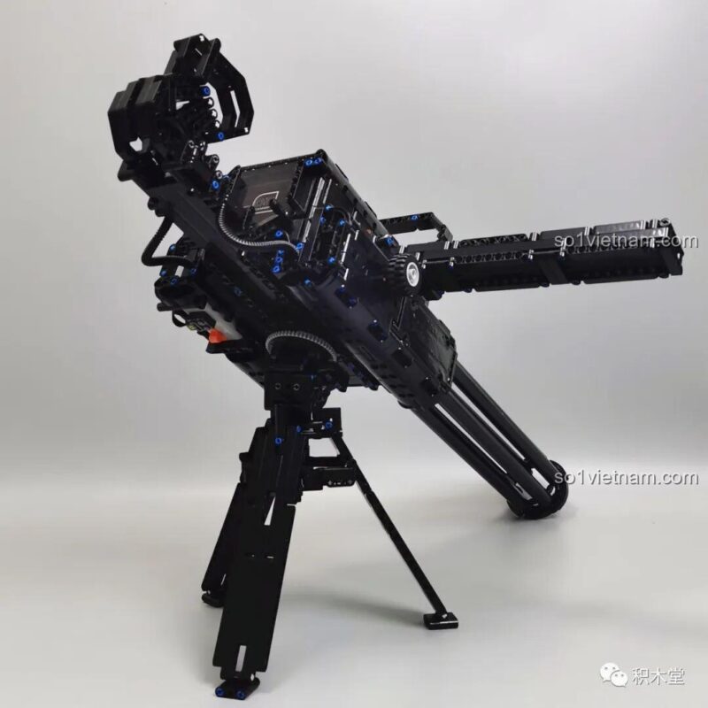 bộ xếp hình T2036, Súng Gatling Taigao Le, Súng máy Gatling T2036, mô hình súng Gatling 2036, góc nhìn từ trên xuống, động cơ pin có sẵn, bắn đạn nhựa, cho bé trai 8 tuổi, giá tốt