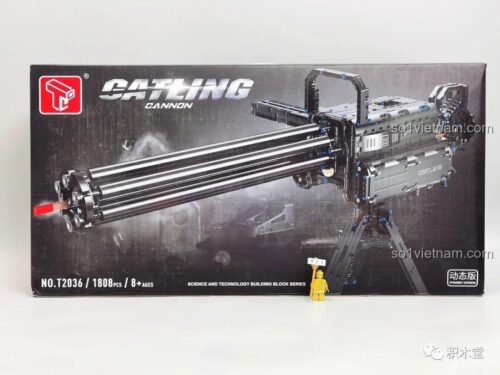 bộ xếp hình T2036, Súng Gatling Taigao Le, Súng máy Gatling T2036, mô hình súng Gatling 2036, động cơ pin có sẵn, bắn đạn nhựa, cho bé trai 8 tuổi, giá tốt