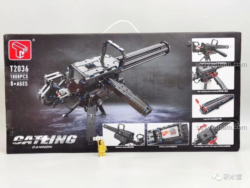 đồ chơi lắp ráp Khẩu súng Gatling, bộ lắp ghép T2036 Súng Gatling, Taigao Le T2036, Súng Gatling lắp ráp Taigao Le, động cơ pin có sẵn, bắn đạn nhựa, cho bé trai 8 tuổi, giá tốt