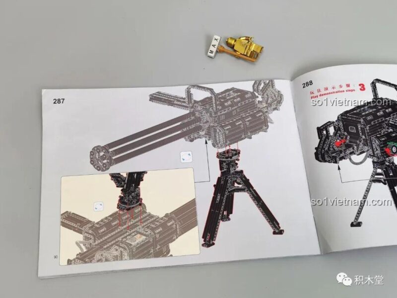 Taigao Le Súng máy Gatling, bộ lắp ghép Súng Gatling, đồ chơi lắp ráp Súng máy Gatling, mô hình súng Gatling Taigao Le T2036, túi linh kiện bước 4-6, động cơ pin có sẵn, bắn đạn nhựa, cho bé trai 8 tuổi, giá tốt