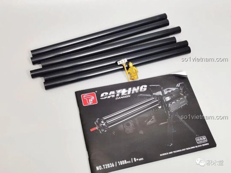 đồ chơi lắp ráp Khẩu súng Gatling, bộ lắp ghép T2036 Súng Gatling, Taigao Le T2036, Súng Gatling lắp ráp Taigao Le, bé gái đang chơi, động cơ pin có sẵn, bắn đạn nhựa, cho bé trai 8 tuổi, giá tốt