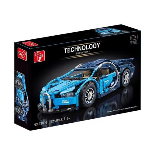 Bộ lắp ghép Bugatti Chiron 1:14 T2006 1258 mảnh, Tốc độ Kinh Hoàng, dành cho bé trai 6 tuổi, màu xanh dương, tương thích LEGO® Technic