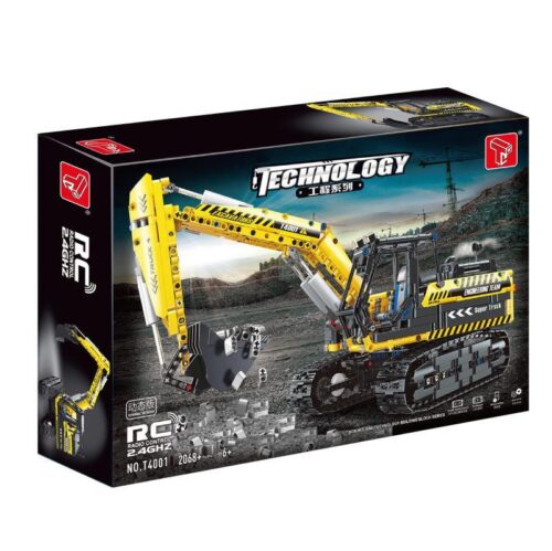 Hộp bộ đồ chơi Máy xúc Taigaole T4001 điều khiển từ xa 2068 mảnh, màu vàng đen, dành cho bé trai 6 tuổi trở lên, giá tốt.