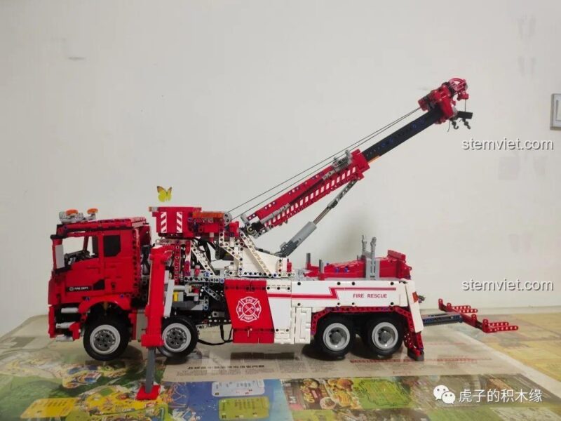 Mô hình hoàn chỉnh bộ lắp ráp Xe Cứu Hỏa Taigaole T4007, đồ chơi mô hình xe cứu nạn 5030 mảnh điều khiển từ xa