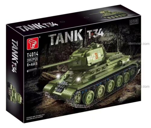 Hộp bộ lắp ráp Xe tăng T34 Taigaole T4014, đồ chơi mô hình Xe tăng T34 2052 chi tiết