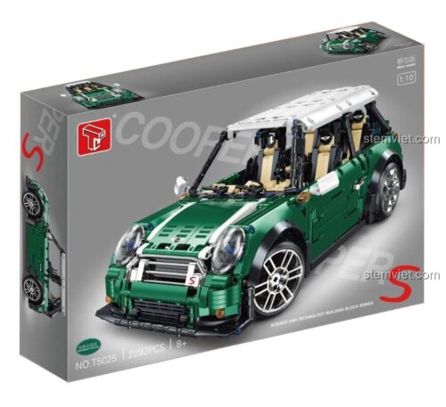 Hộp bộ lắp ghép Taigaole T5025A MINI Cooper S màu xanh lá, đồ chơi lắp ráp xe hơi chất lượng cao, tiết kiệm cho bé trai 8 tuổi