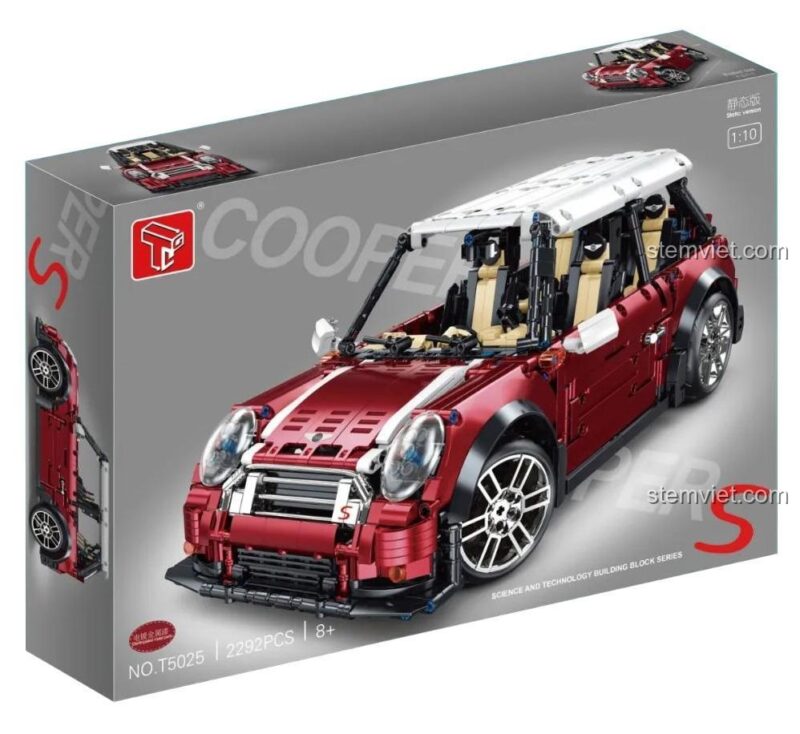 Hộp bộ lắp ráp Taigaole T5025B MINI Cooper S 2292 chi tiết, đồ chơi mô hình xe điều khiển từ xa tỉ lệ 1:10 cho bé trai.