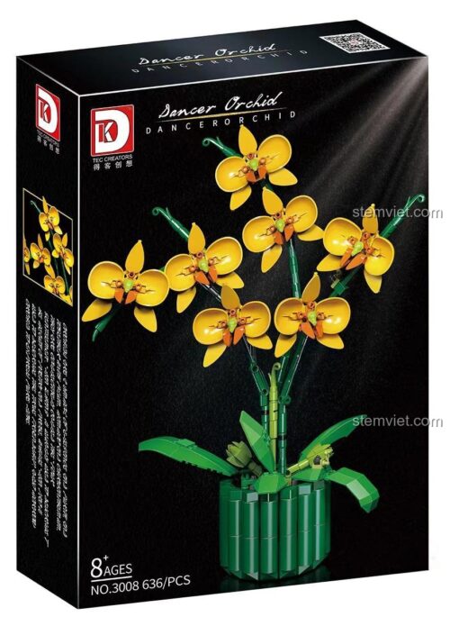 Hộp đồ chơi lắp ráp TEC Creators 3008, bộ xếp hình hoa lan chất lượng cao, phù hợp bé 8 tuổi