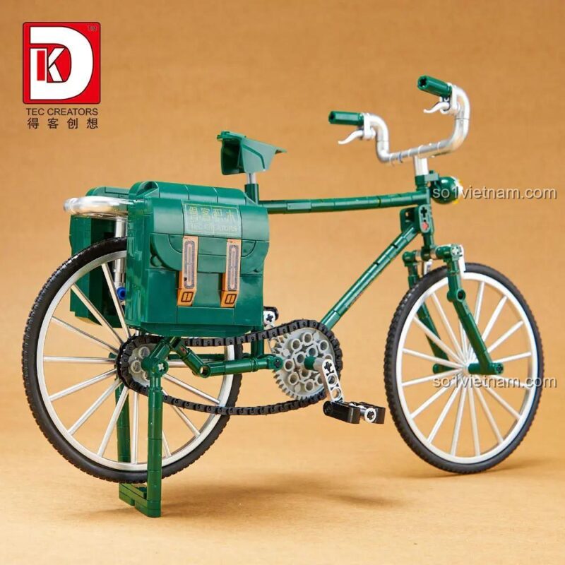 bộ xếp hình Xe Đạp Giao Hàng Cổ Điển TEC CREATORS 80003, mô hình từ phía sau, có giỏ hàng, cho bé trai 8 tuổi, giá rẻ