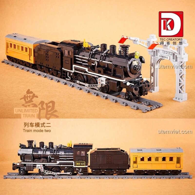 Chi tiết chế độ bình thường của đồ chơi lắp ráp Tàu Hỏa Quỷ Diệt Chi Nhẫn TEC Creators, đồ chơi lắp ráp 1760 mảnh, phù hợp bé trai 8 tuổi.