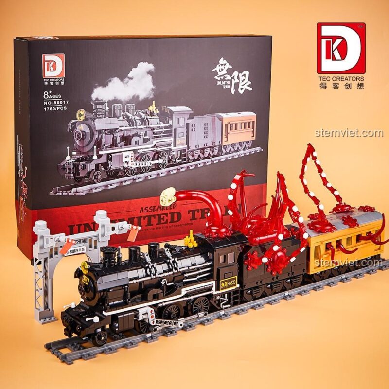 Bộ đồ chơi mô hình 80017 Tàu Hỏa Vô Hạn Quỷ Diệt Chi Nhẫn ở chế độ bình thường, kèm hộp sản phẩm, đồ chơi xếp hình cho bé trai, giá tiết kiệm.