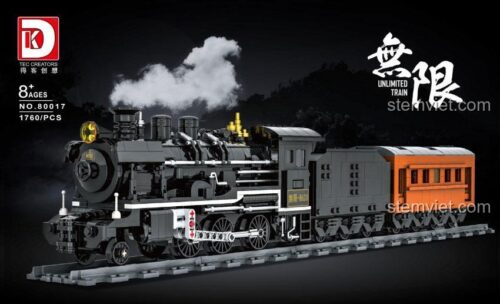 Hộp sản phẩm đồ chơi lắp ráp TEC Creators 80017 Tàu Hỏa Vô Hạn Quỷ Diệt Chi Nhẫn, đồ chơi mô hình 1760 mảnh cho bé trai 8 tuổi, chất lượng cao.