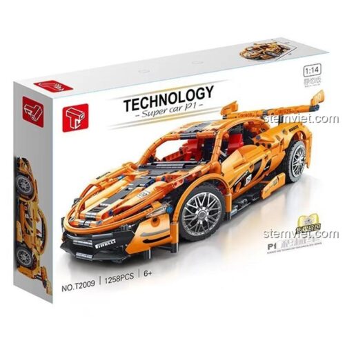 Hộp sản phẩm bộ lắp ráp TEC Creators T2009 McLaren P1, đồ chơi mô hình siêu xe điều khiển từ xa 1258 mảnh, phù hợp bé trai 6 tuổi, giá tiết kiệm.